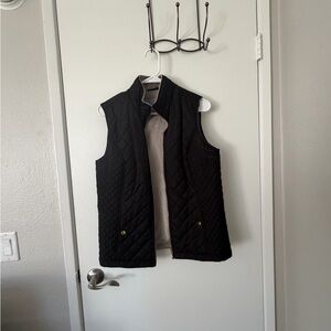 Laura Scott Black Quilted Vest